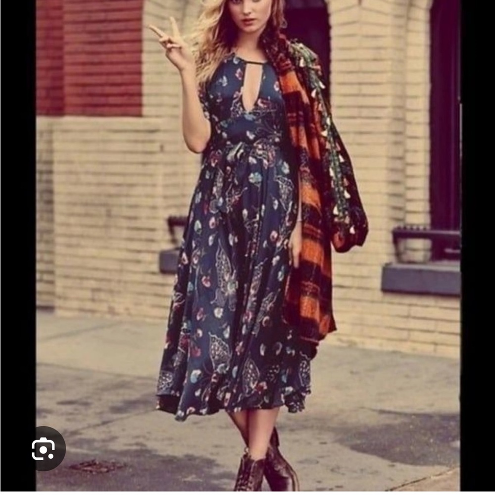 Free People Bonnie Floral Midnight 2 - Picture 2 of 2